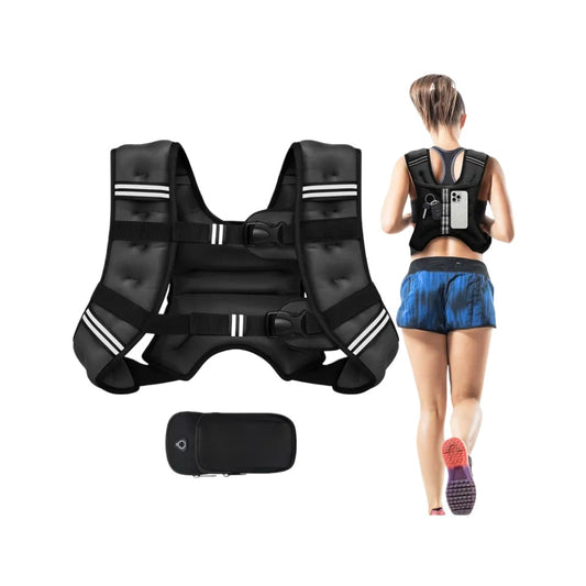 Adjustable Weighted Vest with Phone Pocket 5-30 lbs for Cardio & Strength